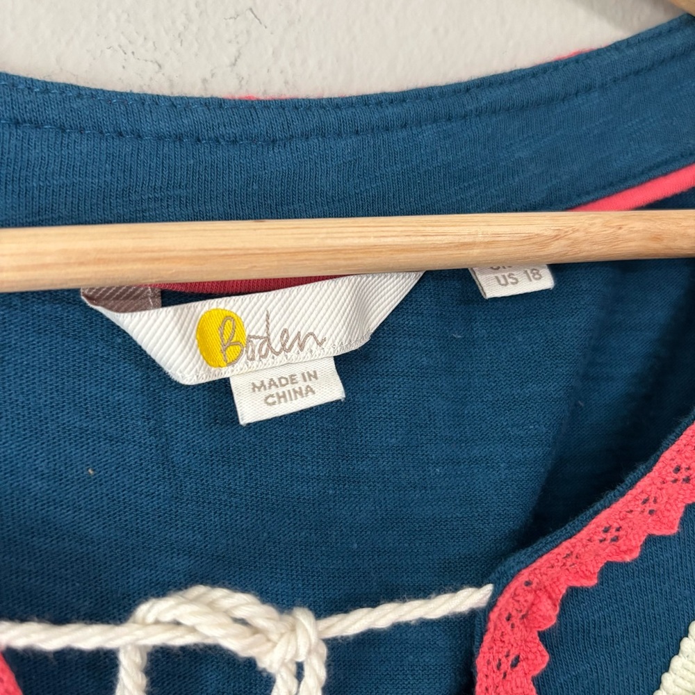 Boden Kasia Blue Pom Pom Tunic Dress - Picture 5 of 8